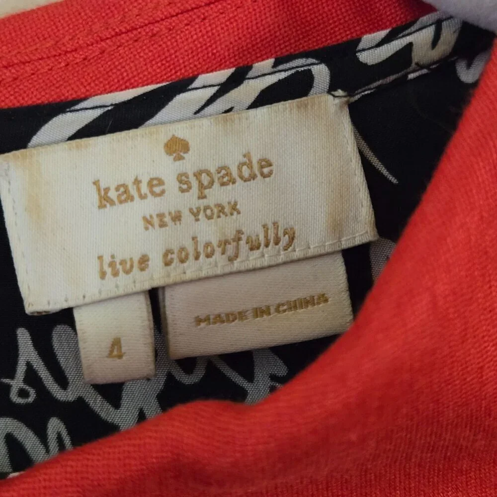 Kate Spade X Garance Doré Designer Capsule Collection NYC Paris Rare Silk Size 4